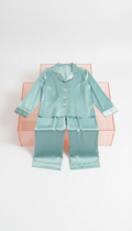 Pyjama soie vert aqua ensemble complet